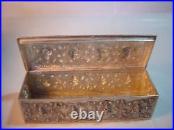 Victorian Solid Silver Box-beautiful Rare-genuine Siamese Gods /godesses Design