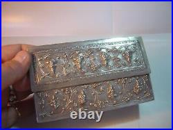 Victorian Solid Silver Box-beautiful Rare-genuine Siamese Gods /godesses Design