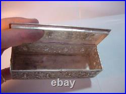 Victorian Solid Silver Box-beautiful Rare-genuine Siamese Gods /godesses Design