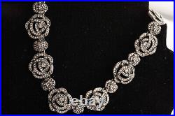 Vintage Dior Unisex Galliano RARE Antique Silver Dior ROSE LOGO Diamond Crystals