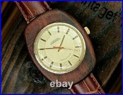 Vintage RARE RAKETA Wooden USSR Beautiful Dress Watch Mechanical 2609 Soviet