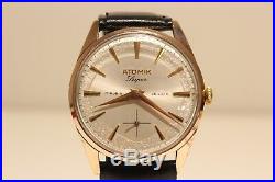 Vintage Rare Beautiful Sub Second Men's Swiss Watch Atomik De Luxe/as 1130