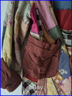 Vintage Rare Childs Crazy Quilt Antique Coat Beautiful Memorabilia Camp Quilting