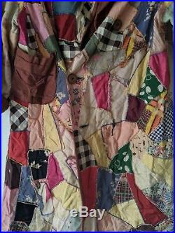 Vintage Rare Childs Crazy Quilt Antique Coat Beautiful Memorabilia Camp Quilting