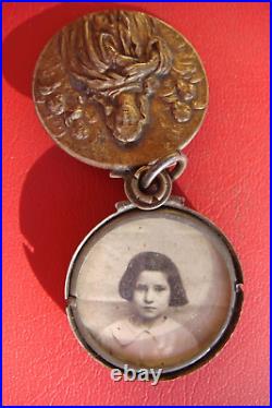 Virgin Mary Assumption To Heaven Rare Antique Beautiful Photo Locket Pendant