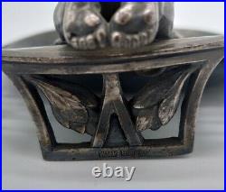 WMF Silver Plate Tray c1900 Figure Of Boy Looking At Frog Pond Rare, Beautiful