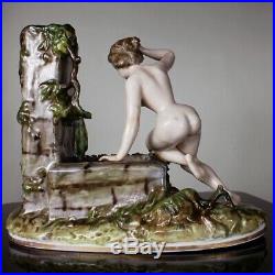 X-RARE Dressel Kister Porcelain Nude Figurine detachable bathing beauty at well