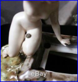 X-RARE Dressel Kister Porcelain Nude Figurine detachable bathing beauty at well
